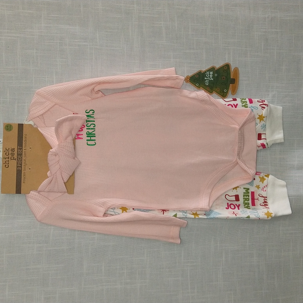 My First Christmas Baby Girl Matching Set Size 0-3 months